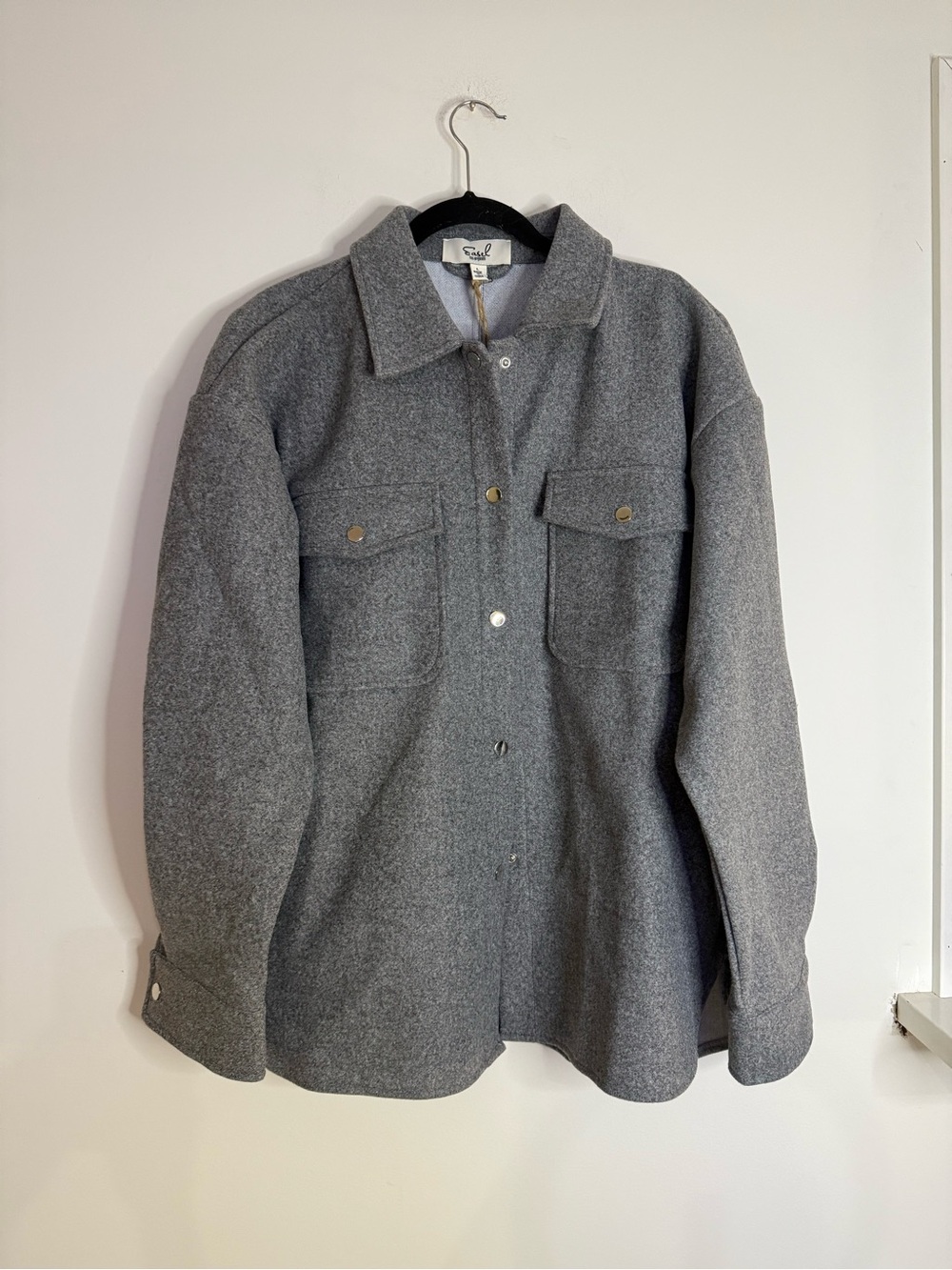 Easel Gray NWT Button-Front Shacket